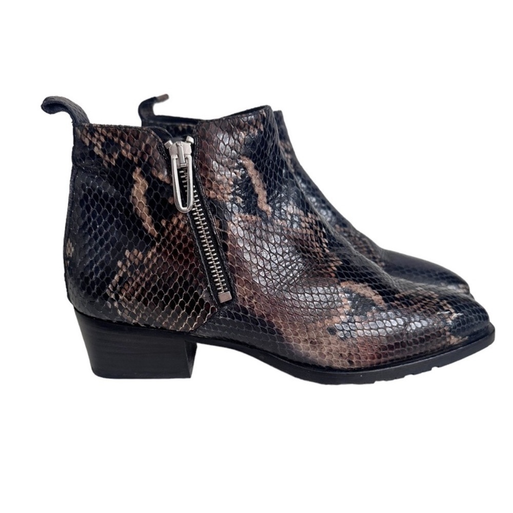 Aquatalia Faelynn Snakeskin Embossed Leather Ankle Booties